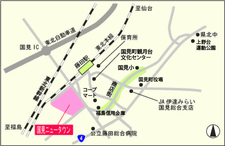 国見町の簡単な地図