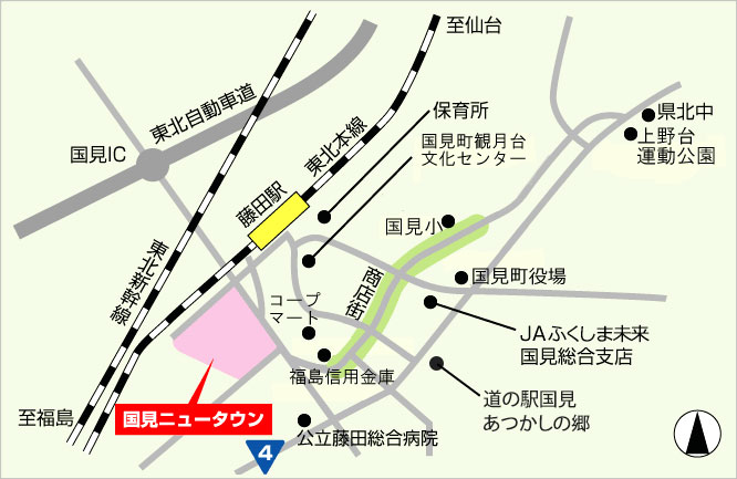 国見町の簡単な地図