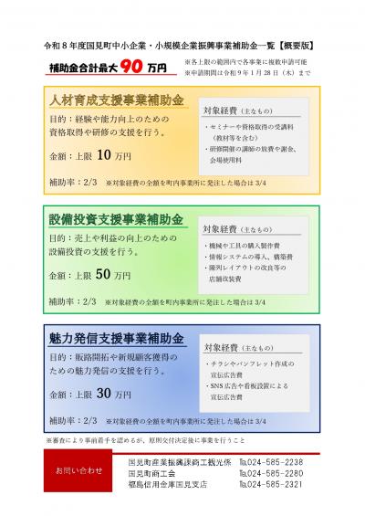 令和8年度国見町中小企業・小規模企業振興事業補助金について - 国見町